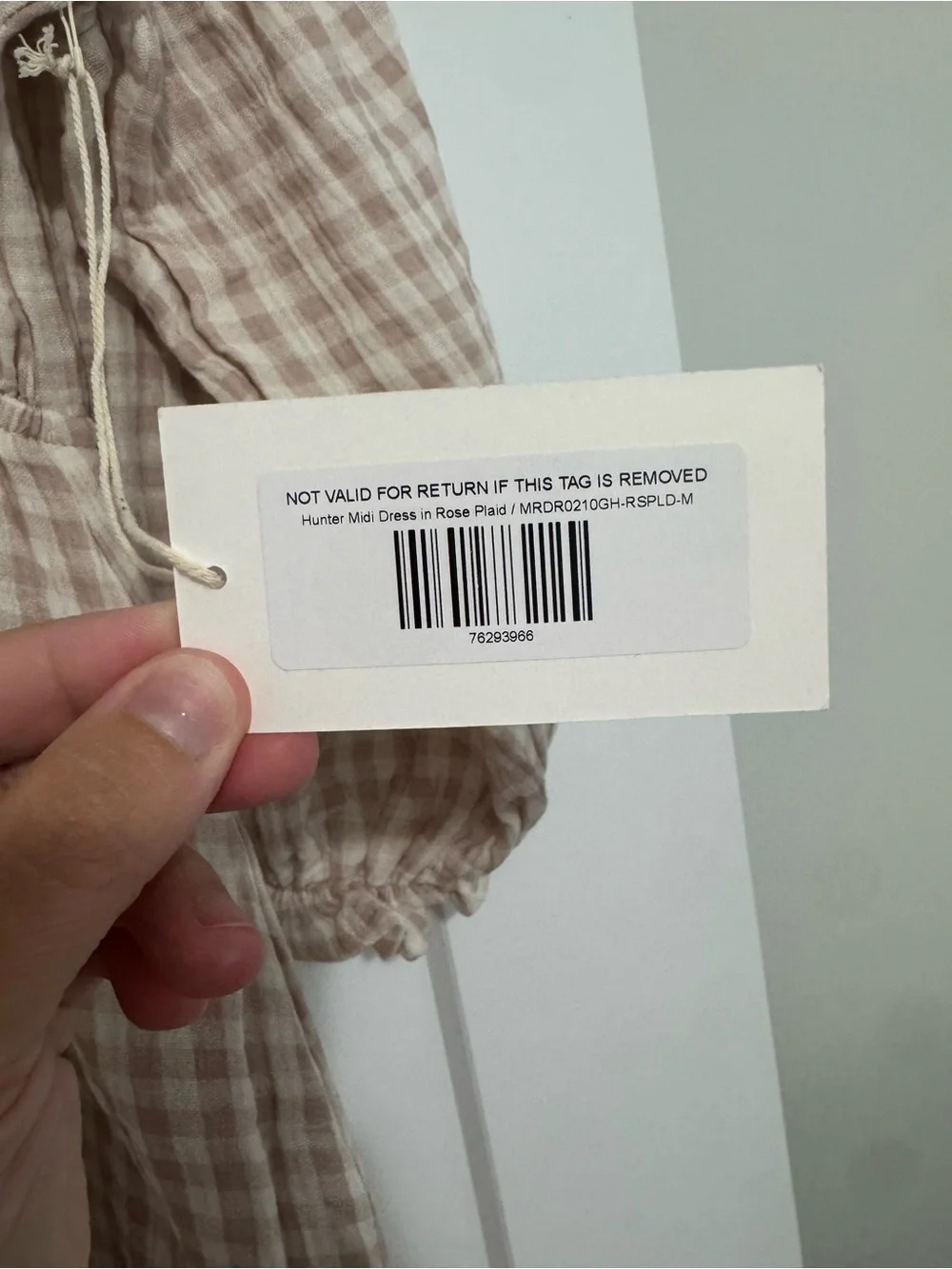 Hunter Midi Cotton Dress is Rose Plaid - Worth collective - Picture 2 of 5